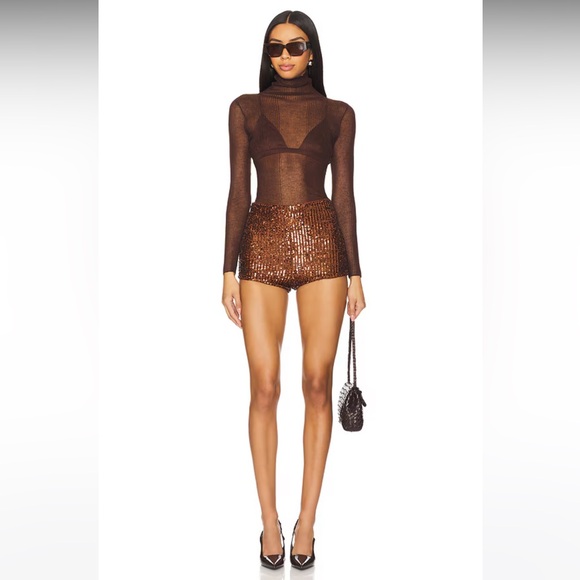NWOT! NBD Janya Hot Shorts in Chocolate Brown - Picture 10 of 13